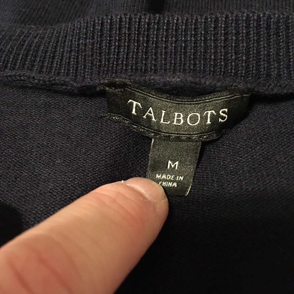 Talbots navy classic cardigan size M - Picture 3 of 6